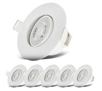 B.K.Licht - Lot de 6 spots LED encastrables 230V, orientables pour salle bain IP65, plafond, lampe bain, 9 x 4,2 cm (DxH), blanc