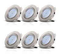 B.K.Licht lot de 6 spots LED encastrables ultra-plats, orientables, dimmables, plafonnier design, éclairage plafond intérieur, luminaire encastrable, blanc chaud, 6x5,5W