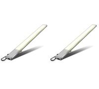B.K.Licht - Lumière cuisine sous meuble avec interrupteur marche/arrêt, couleur de lumière blanc chaud, câble de connexion inclus, éclairage LED cuisine sous meuble, 57,5x4,9x1,3 cm, couleur titane