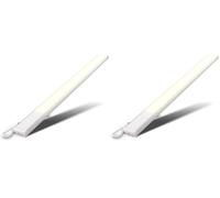B.K.Licht - Lumière cuisine sous meuble avec interrupteur marche/arrêt, couleur de lumière blanc chaud, câble de connexion inclus, éclairage LED cuisine sous meuble, 57,5x4,9x1,3 cm, blanc-argenté