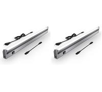 B.K.Licht - Lumière cuisine sous meuble avec interrupteur marche/arrêt, couleur de lumière blanc neutre, orientable, éclairage LED cuisine sous meuble, lampe led, 54,7x6,1x2,4 cm, couleur titane