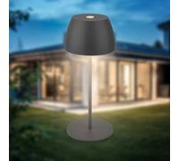 B.K.Licht - Mini lampe de table LED sans fil IP44 avec Touch, variateur continu, batterie et source lumineuse interchangeables, chevet, décorative,Outdoor, 8x20 cm (DxH), noir