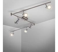 B.K.Licht plafonnier 6 spots orientables, ampoules LED 3W GU10 incluses, 3.000K, IP20