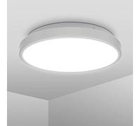 B.K.Licht Plafonnier LED 12 Watt spéciale salle de bain I lampe de salle de bain I Ø29 cm I lumière blanche neutre 4000 K I protection contre les éclaboussures IP44 I cadre argenté