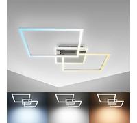 B.K.Licht Plafonnier LED 40 watts I pivotant I contrôle CCT I gradation en continue I minuterie I fonction veilleuse I télécommande I aluminium brossé
