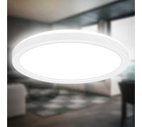 B.K.Licht - Plafonnier LED à lumière indirecte, 3cm d'épaisseur, blanc neutre, lampe de salon, panneau cuisine, éclairage plafond, 24x3 cm,