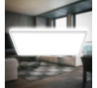 B.K.Licht - Plafonnier LED à lumière indirecte, 3cm plat, blanc neutre, lampe plafonnier de salon, panneau cuisine, plafonnier, 42x42x3 cm, Blanc