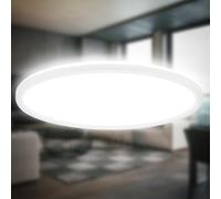 B.K.Licht - Plafonnier LED à lumière indirecte, 3cm plat, blanc neutre, lampe plafonnier de salon, panneau cuisine, éclairage plafond, 42x3 cm, Blanc