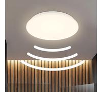 B.K.Licht Plafonnier LED avec détecteur de mouvement, plafonnier LED pour salle de bain, lampe avec protection contre les éclaboussures et lumière blanche chaude, lampe de salle de bain