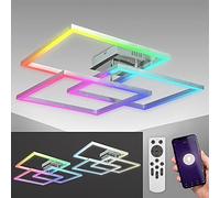 B.K.Licht Plafonnier LED connecté WiFi I App et télécommande I dimmable I CCT I RVB I commande vocale I compatible iOS & Android