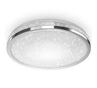 B.K.Licht Plafonnier LED I décor étoilé I LED 24W I 2200lm I blanc neutre 4000K I finition chrome I Ø380mmm I éclairage plafond
