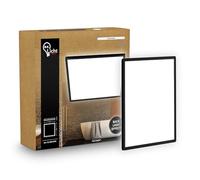 B.K.Licht - Plafonnier LED plat avec éclairage indirect, lumière blanc neutre, protection IP44, plafonnier salle de bain, lustre cuisine, lustre salon, 24 x 24 x 3 cm, noir