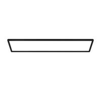B.K.Licht - Plafonnier LED plat avec éclairage indirect, lumière blanc neutre, protection IP44, plafonnier salle de bain, lustre cuisine, lustre salon, 98 x 20 x 3 cm, noir