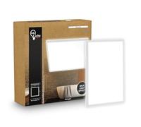B.K.Licht - Plafonnier LED plat avec éclairage indirect, lumière blanc neutre, protection IP44, plafonnier salle de bain, lustre cuisine, lustre salon, 24 x 24 x 3 cm, blanc