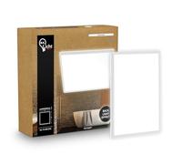 B.K.Licht - Plafonnier LED plat avec éclairage indirect, lumière blanc neutre, protection IP44, plafonnier salle de bain, lustre cuisine, lustre salon, 29 x 29 x 3 cm, blanc