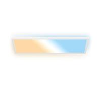 B.K.Licht - Plafonnier LED plat avec télécommande, CCT réglable de chaud à lumière du jour, intensité réglable, IP44, plafonnier salle de bain, lustre cuisine, lustre salon, 58x20x3 cm, blanc