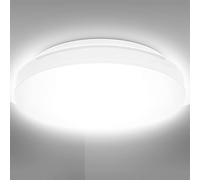B.K.Licht plafonnier LED spéciale sdb, Ø22cm, protection contre les projections d'eau IP44, platine 10W, 900lm, lumière blanche neutre 4000K