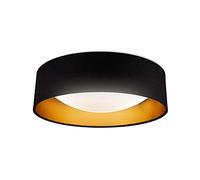 B.K.Licht Plafonnier noir doré, LED 18W, éclairage plafond chambre, entrée, couloir, suspension tissue chambre d'enfant 2200Lm, lumière blanche neutre 4000K