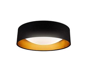 B.K.Licht Plafonnier noir doré, LED 18W, éclairage plafond chambre, entrée, couloir, suspension tissue chambre d'enfant 2200Lm, lumière blanche neutre 4000K