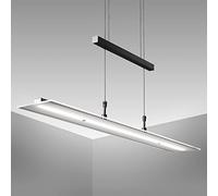 B.K.Licht - Suspension LED réglable en hauteur en continu, dimmable par touche, couleur de lumière blanc chaud, suspension d'éclairage intérieur, 85x175 cm, noir