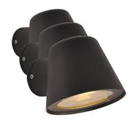 B·LED BARCELONA LED BarcelonaLED Applique Murale Extérieure Intérieur Spot IP44 Aluminium Noir Résistant Style Moderne avec Ampoule GU10 5W 2700K Blanc Chaud pour Patio Jardin (Lot de 3)