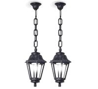 B·LED BARCELONA LED BarcelonaLED E22.120.000.AYE27 Lanterne en Suspension Extérieur/Intérieur IP55 Culot E27 Verre Opale Couleur Noir Style Classique (Lot de 2)