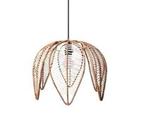 B·LED BARCELONA LED BarcelonaLED Lampe suspendue de plafond en rotin en forme de fleur abat-jour de pétales en corde blanche style nordique rustique avec douille E27 Blanc pour cuisine salon Ø44cm