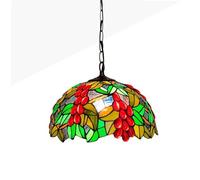 B·LED BARCELONA LED Lampe suspendue de plafond Tiffany baroque rétro vintage abat-jour en verre mosaïque fruitée en verre Ø31 cm E27 pour salon chambre à coucher