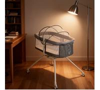 B.LIVEM Lit Bébé Indépendant avec Matelas, 3 en 1 Lit Cododo Bébé, Mode Balancelle, Moustiquaire, 4 Roulettes Pivotantes