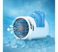 B.LIVING | Icy Breeze Ventilateur compact Rafraîchisseur d'Air par packs de glace | Mini ventilateur à Poser rechargeable USB - Ventilateur