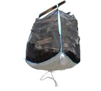 B teurobrecher - Lot de 5 sacs Woodbag Big Bag en bois de 100 x 100 x 160 cm (sans contenu) avec fond en étoile (fond à ouvrir) avec maille en polypropylène - Grands sacs pour bois de chauffage