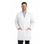 B-well LEONARDO Blouse de laboratoire pour homme, avec stretch, boucle pour carte d'identité et poches, blouse médicale respirante pour clinique, laboratoire et cabinet médical, Blanc., XL