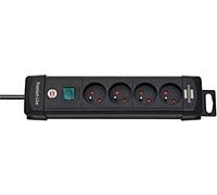 Multiprise avec 4 Prises Type E Premium-Line 1,80m Noir