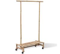 B01M3TR0PL vidaXL Penderie en Bambou, Porte-vêtement avec Support à Chaussures, Portant à vêtement avec Rangement, Porte-Manteau de Chambre Maison