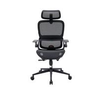 B100 Chaise ergonomique - Soutien sacré,3 positions de verrouillage de l'inclinaison,Appui-tête large 2D,Accoudoirs relevables,Dossier mesh respirant,150kg max,Noir