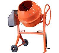 B135U : Bétonnière 230V, machine à mélanger pour béton, ciment et mortier (volume de la cuve : 125 litres, puissance du moteur : 650 watts, couronne dentée en fonte, indice de protection IP45, frein d