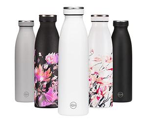 B2DO Bouteille d'eau Isotherme 750 ml Essence Blanche | Gourde métallique réutilisable en acier inoxydable à double paroi sous vide |Gourde INOX isotherme de sport |Bouteille isotherme sans BPA