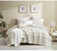 B2EVER Parure de lit 3 pièces avec taie d'oreiller pour très grand lit californien, surdimensionné, léger et doux, couverture matelassée pour toutes les saisons, 3 pièces, 299,7 x 269,2 cm, beige