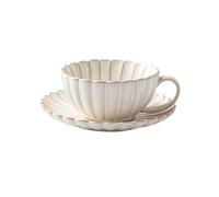 B3F7M4R9J2 Taza Chic Ensemble de tasses à café et soucoupes rétro, tasse en céramique, Latte exquise haute qualité, service thé l'après-midi
