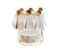 B3F7M4R9J2 Taza Chic Ensemble de tasses à thé fleurs Style européen, café en céramique luxe, ensemble l'après-midi anglais avec cuillère, 6 pièces