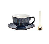 B3F7M4R9J2 Taza Chic Tasse à café Vintage ensemble de tasses fleurs en céramique domestique Latte lavage la main après-midi thé(Blue,Petit)