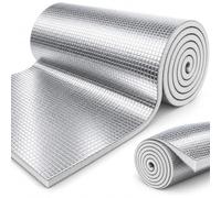 Baannaww Film isolant fenêtre en aluminium, 60 cm x 3 m | Rouleau argenté à texture quadrillée pour vitrages de fenêtres, balcons et vérandas ; pose avec adhésif adapté.