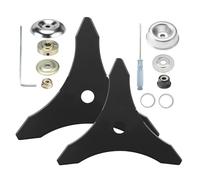 BAAQII Kit de 13 lames de débroussailleuse, 2 lames de débroussailleuse de 25,4 x 3 dents en acier, avec 2 kits d'adaptateurs différents compatibles avec les débroussailleuses, tondeuses à gazon Stihl