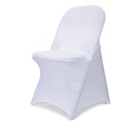 Babenest Lot de 10 Housses de Chaise Pliantes en élasthanne universelles, Extensibles et lavables pour Mariage, Vacances, Banquet, fête, célébration (10, Blanc)