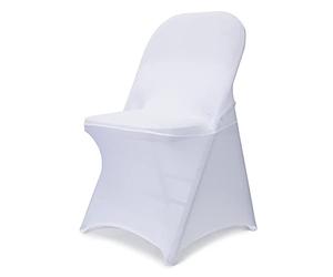 Babenest Lot de 30 Housses de Chaise Pliantes en élasthanne - Universelles, Extensibles et lavables - Housses de Protection pour Mariage, Vacances, Banquet, fête, célébration (Blanc)