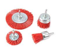BABOS Lot de 4 brosses abrasives à filament en nylon pour perceuse avec 6,35 mm