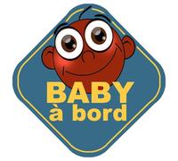 Baby À Bord Garçon Afro - 15cm - Sticker/Autocollant