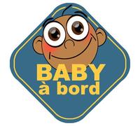 Baby À Bord Garçon Méditerranéen - 15cm - Sticker/Autocollant