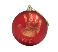 Baby Art Christmas Ball - My Christmas Fairy, Boule de Noël personnalisable avec empreinte main pied bébé, peinture inclus, 10cm, Plastique, rouge