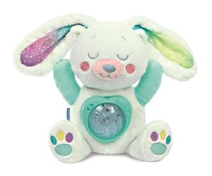 Baby Clementoni 17502 Lapin de Neige avec Projection d'aurores boréales - Peluche Douce - Aide à l'endormissement pour Nouveau-nés, bébés et Jeunes Enfants - avec mélodies et Bruit Blanc